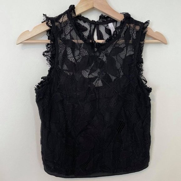 Zara Trafaluc Collection lace embroidery top Black - Picture 1 of 3